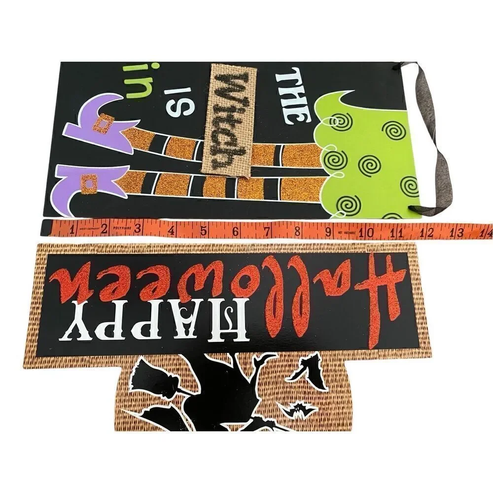 4 Pc Halloween Decorations Hanging Wall Signs Skeletons Spooky